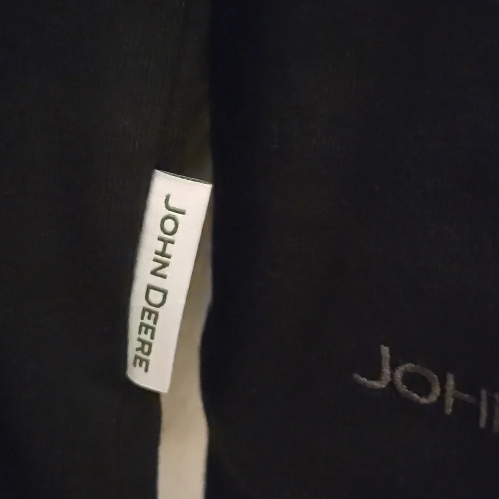 John Deere Black Long Sleeve Tee with Green Logo, Mens L - Picture 5 of 10